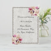 ホワイトリリー フローラル マーブル 結婚式 披露宴 招待状 (スタンド正面)