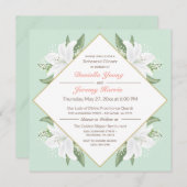 ホワイトリリー&マイルドミントリハーサルディナー招待状 招待状 (正面/裏面)