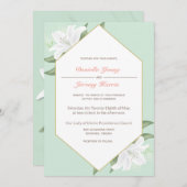 ホワイトリリー&マイルドミント結婚式招待状 招待状 (正面/裏面)