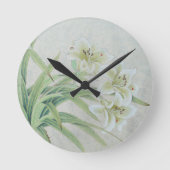 ホワイトリリー ラウンド壁時計 (正面)