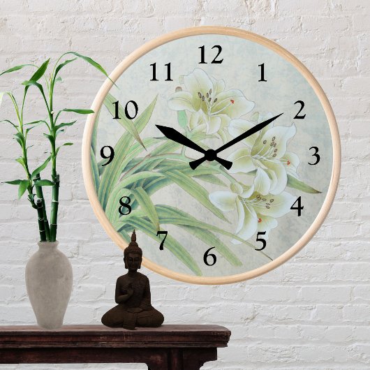ホワイトリリー ラウンド壁時計