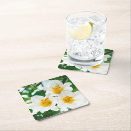 ホワイトリリー – 愛のシンボル スクエアペーパーコースター