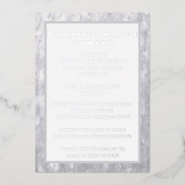 ホワイトリングや輪シルバー25結婚周年 箔招待状