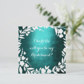 ホワイトリースティール（緑がかった色）が花嫁になる 招待状 (スタンド正面)