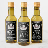 ホワイトリーフピュアメープルシロップ円形ロゴ2" x 3" ワインラベル (ボトル)