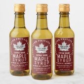 ホワイトリーフピュアメープルシロップ円形ロゴ2" x 3" ワインラベル (ボトル)