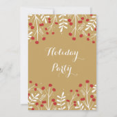 ホワイトリーフ＆ベリー ゴールド ホリデー インビテーション (裏面)