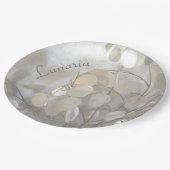 ホワイトルナリアシルバードエレガントル ペーパープレート (アングル)