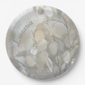 ホワイトルナリアシルバードエレガントル ペーパープレート (正面)
