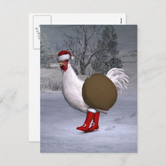 ホワイトルースターサンタクロース シーズンポストカード (正面/裏面)