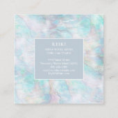 *~*ホワイトレイシーマンダラパステルブルーピンクイエロー スクエア名刺 (裏面)