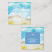 *~*ホワイトレイシーマンダラビーチ海シーウォーター色 スクエア名刺 (正面/裏面)