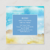 *~*ホワイトレイシーマンダラビーチ海シーウォーター色 スクエア名刺 (裏面)