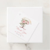 ホワイトレインブーツ＆ピンクの芍薬 ブライダルシャワーパーティー フェイバータグ (インサイチュ)