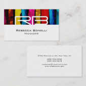 ホワイトレインボーカラーモノグラムマネージャーの名刺 名刺 (正面/裏面)