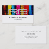 ホワイトレインボーグレーモノグラムマネージャの名刺 名刺 (正面/裏面)