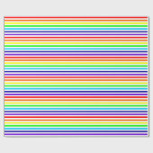 ホワイトレインボーストライプズ包装紙 ラッピングペーパー (フラット)