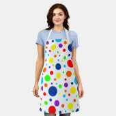 ホワイトレインボースポットエプロン エプロン (着用した状態)