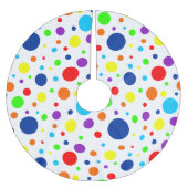 ホワイトレインボースポットツリースカート ブラッシュドポリエステルツリースカート (正面)