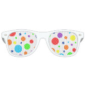 ホワイトレインボースポットパーティーシェード レトロサングラス (正面)