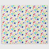 ホワイトレインボースポットラッピング紙 ラッピングペーパー (フラット)