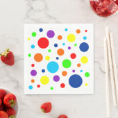 ホワイトレインボースポット紙ナプキンス スタンダードランチョンナプキン (インサイチュ)