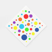 ホワイトレインボースポット紙ナプキンス スタンダードランチョンナプキン (角)