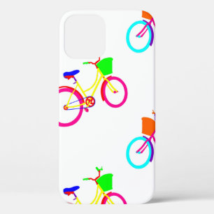 ホワイトレインボーバイクカラフル iPhone 12ケース