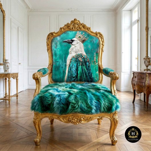 ホワイトレイヴンティール（緑がかった色）王室のクロークデクページ 薄葉紙