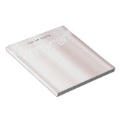 ホワイトレエレガントースフローラメモ帳 ノートパッド (アングル)