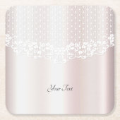 ホワイトレエレガントースフローラ紙コースター スクエアペーパーコースター (正面)