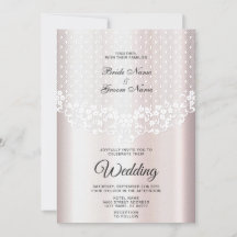 ホワイトレエレガントースフローラ結婚式招待状