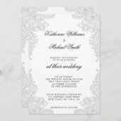 ホワイトレエレガントース結婚式招待状 招待状 (正面/裏面)