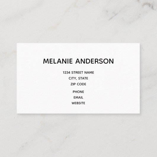 ホワイトレエレガントース黒のスクリプト 名刺 (裏面)