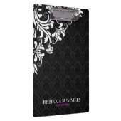 ホワイトレエレガントース黒ダマスク クリップボード (右)