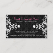 ホワイトレエレガントース黒ダマスク 名刺 (裏面)