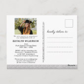 ホワイトレエレガントース2写真の卒業発表 ポストカード (裏面)