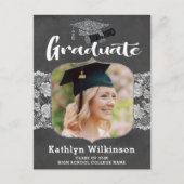 ホワイトレエレガントース2写真の卒業発表 ポストカード (正面)