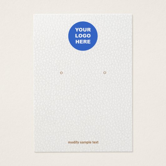 ホワイトレザーあなたのロゴのイヤリング表示カードを追加 (正面)