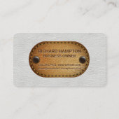 ホワイトレザーとブラウンステッチ革 名刺 (裏面)