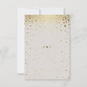 ホワイトレザーの金ゴールド紙吹雪ソングリクエス結婚ト 出欠カード (裏面)