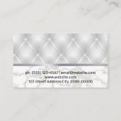 ホワイトレザーアップホルスター |大理石メタリックトリム 名刺 (裏面)