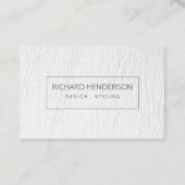 ホワイトレザーシンプルジオメトミニマルリ 名刺 (正面)