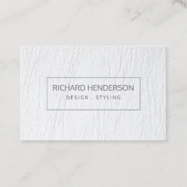 ホワイトレザーシンプルジオメトミニマルリ 名刺