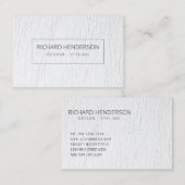 ホワイトレザーシンプルジオメトミニマルリ 名刺 (正面/裏面)