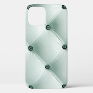 ホワイトレザーテクスチャインラグジュアリーインテリアアブストラクト， b iPhone 12ケース