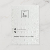 ホワイトレザーテクスチャ空白のジュエリー表示 名刺 (裏面)