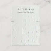 ホワイトレザーテクスネックレスブレスレットディスプレイ 名刺 (正面)