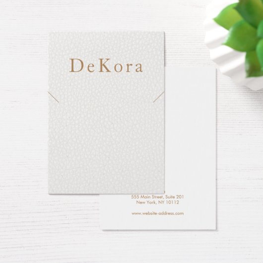 ホワイトレザーネックレスディスプレイカード (デスク)