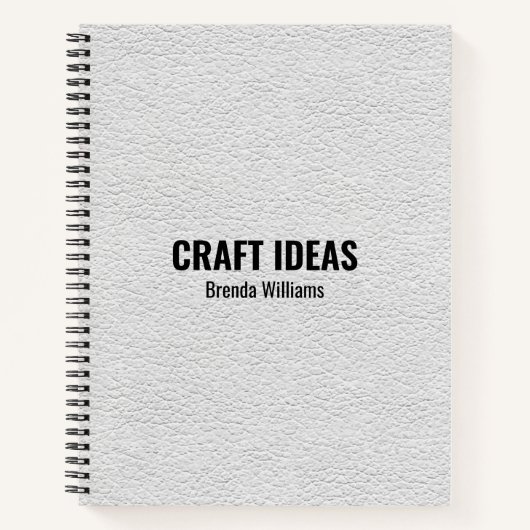 ホワイトレザーフェイクイメージノートブック ノートブック (正面)